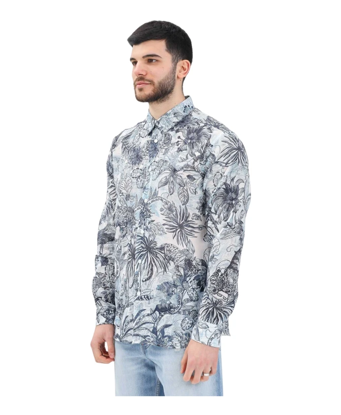 

Рубашка с длинными рукавами и тропическим принтом Just Cavalli, мультиколор