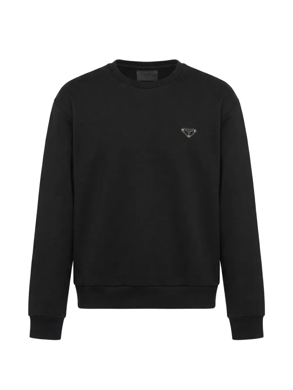 Свитшот с круглым вырезом Prada, черный