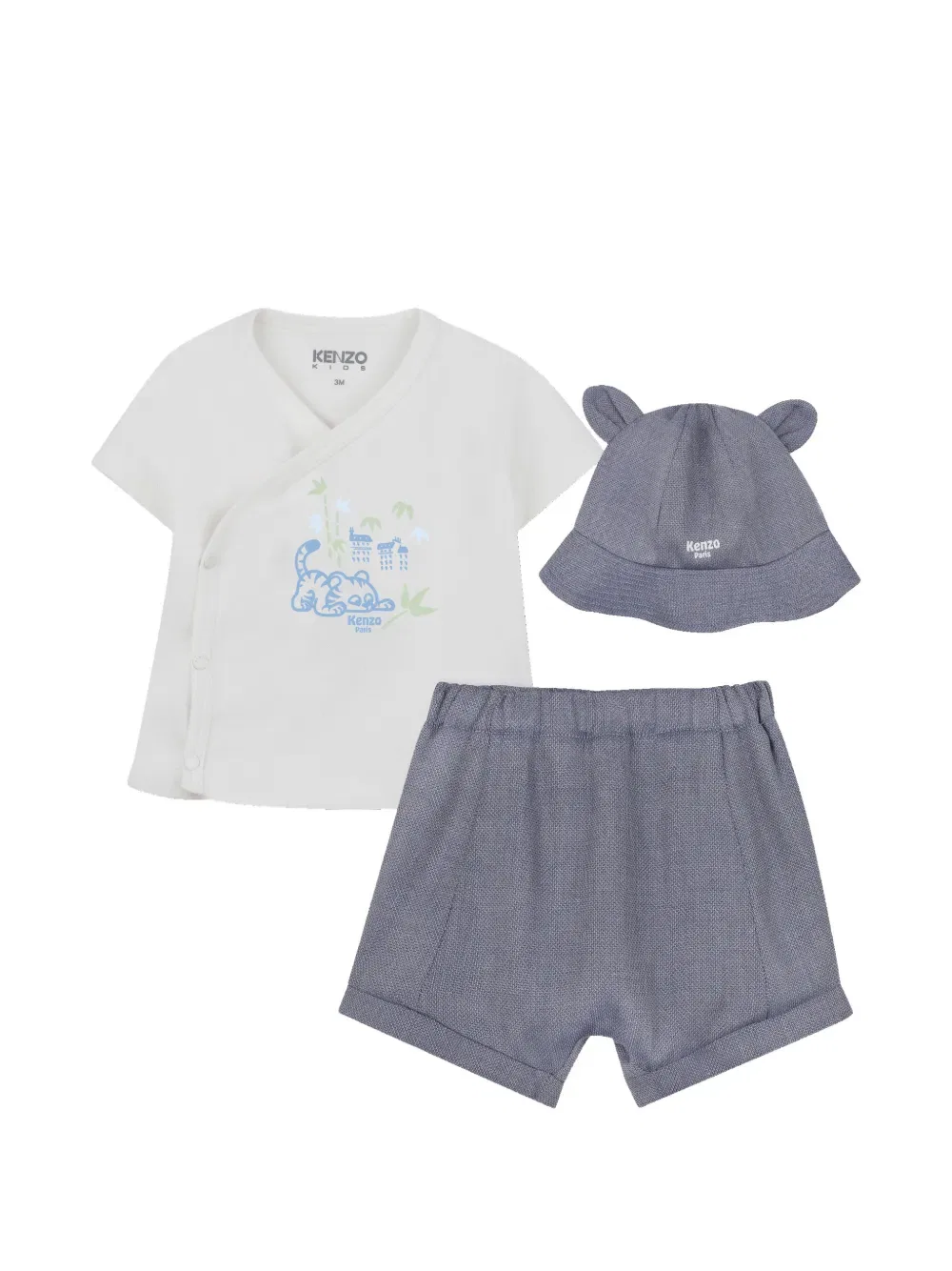 Комплект шорт с логотипом Kenzo Kids, синий