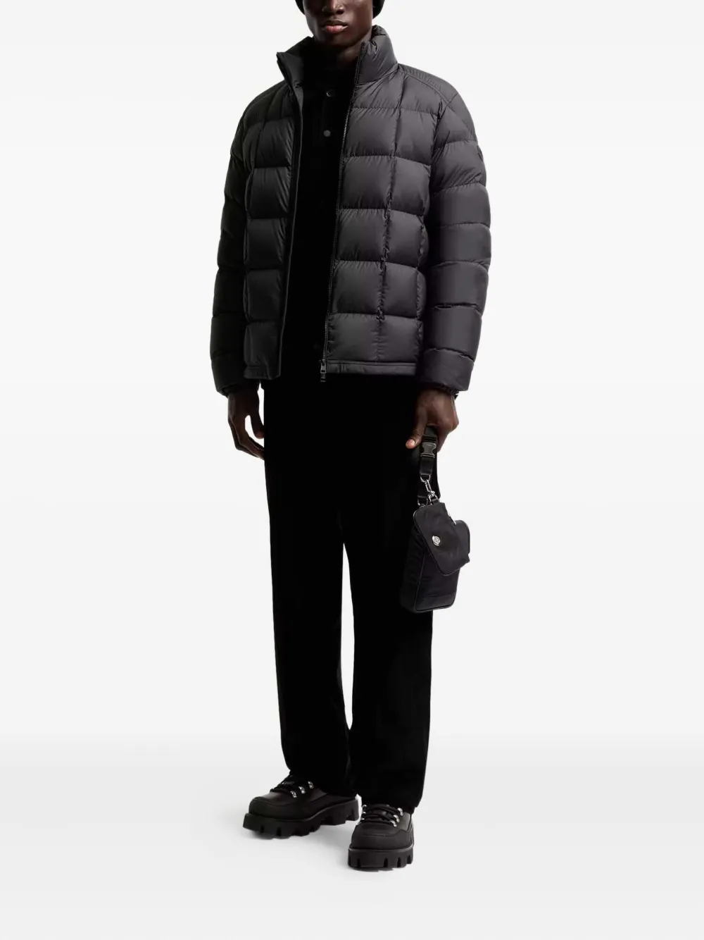 Вельветовые брюки строгого кроя Moncler, черный — фото 2