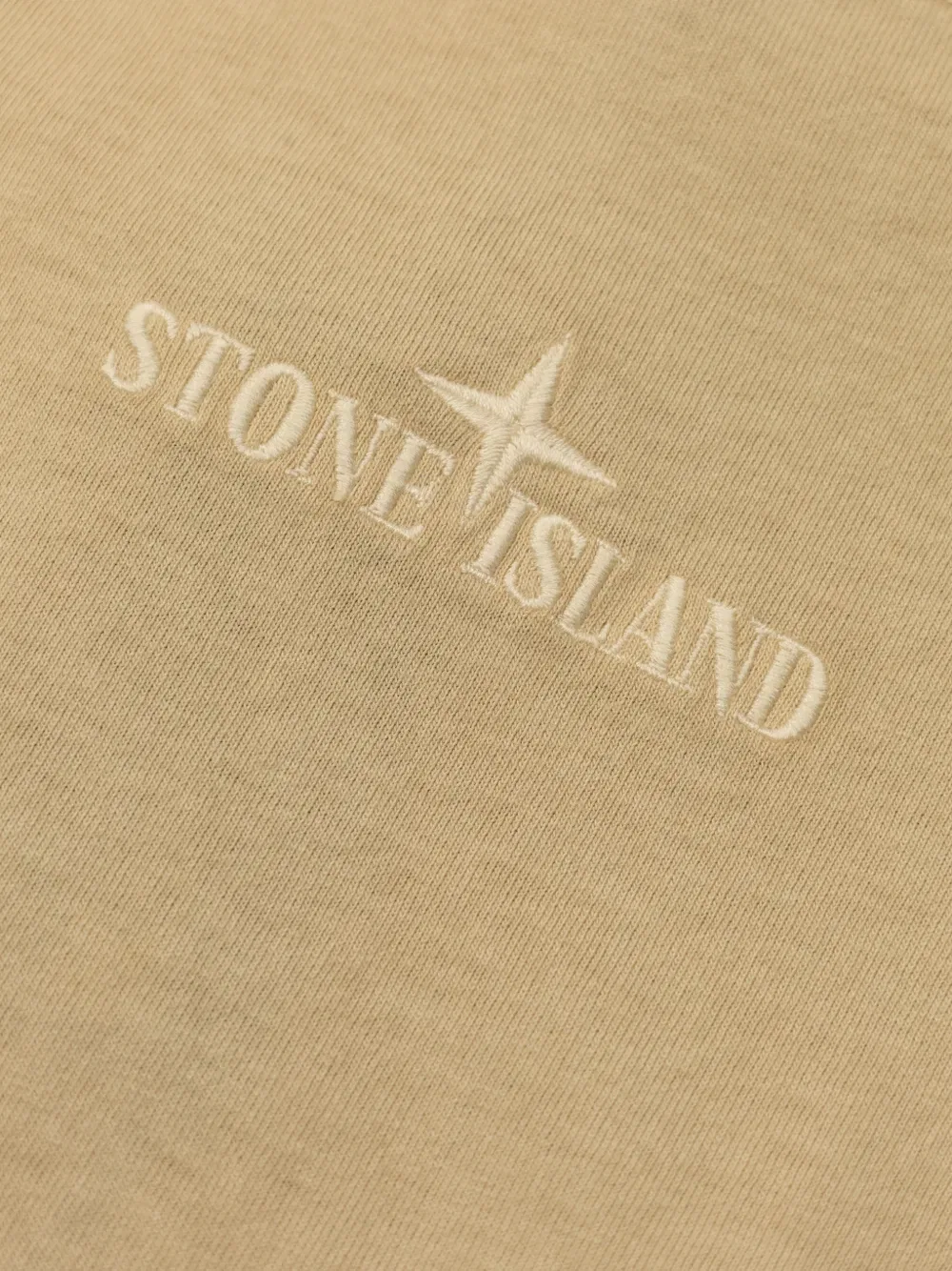 Футболка с логотипом Stone Island Junior, нейтральный — фото 4