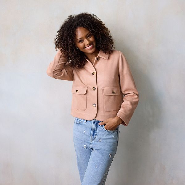 

Женская куртка с воротником из искусственной замши Lc Lauren Conrad, Dusty Pink