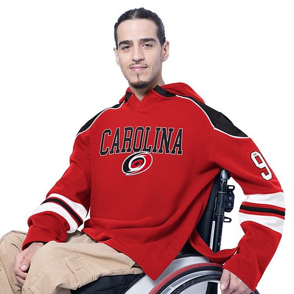 

Мужская красная футболка с длинным рукавом и капюшоном carolina hurricanes adaptive wear lord stanley G-Iii Sports By Carl Banks