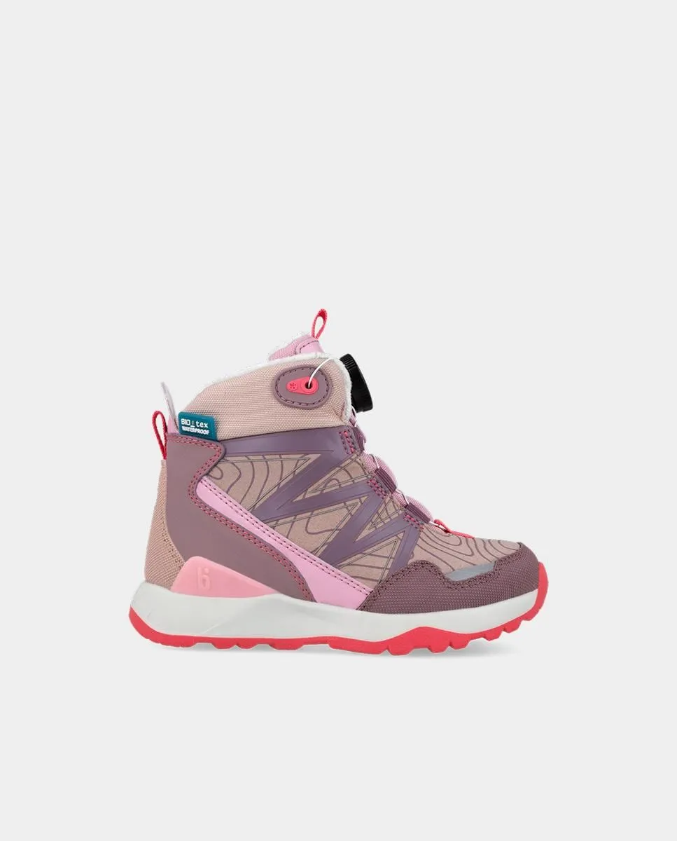 

Водонепроницаемые детские ботинки с застежкой на вращающиеся шнурки Biomecanics, розовый