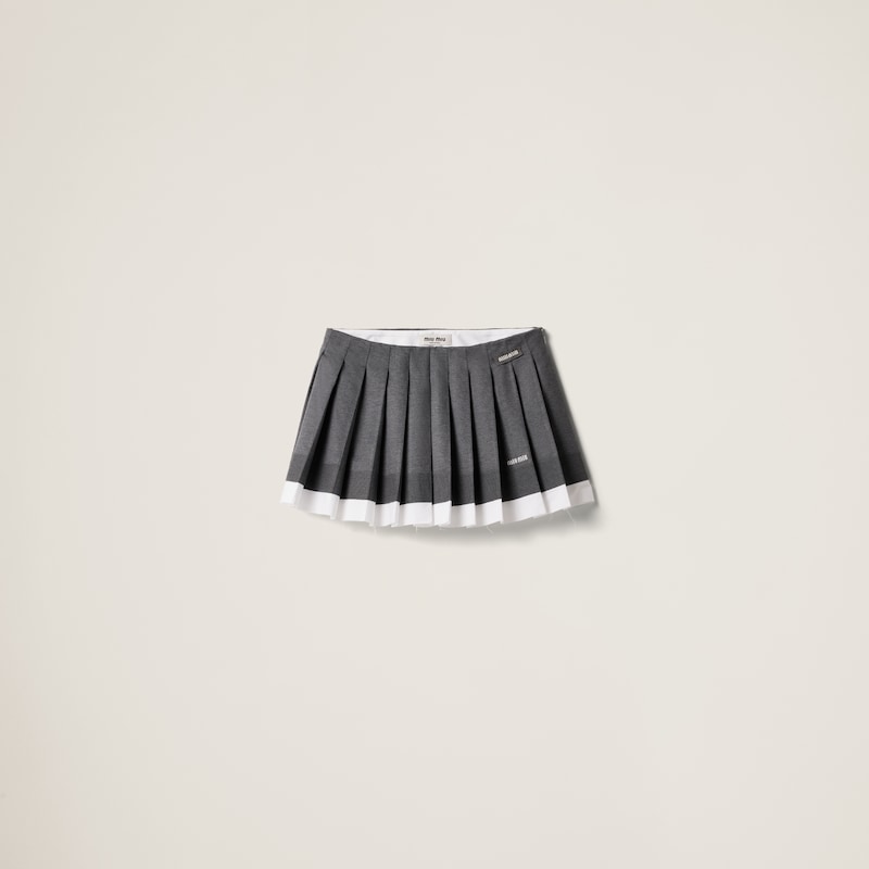 

Короткая юбка из трикотажа и поплина Miu Miu, мультиколор