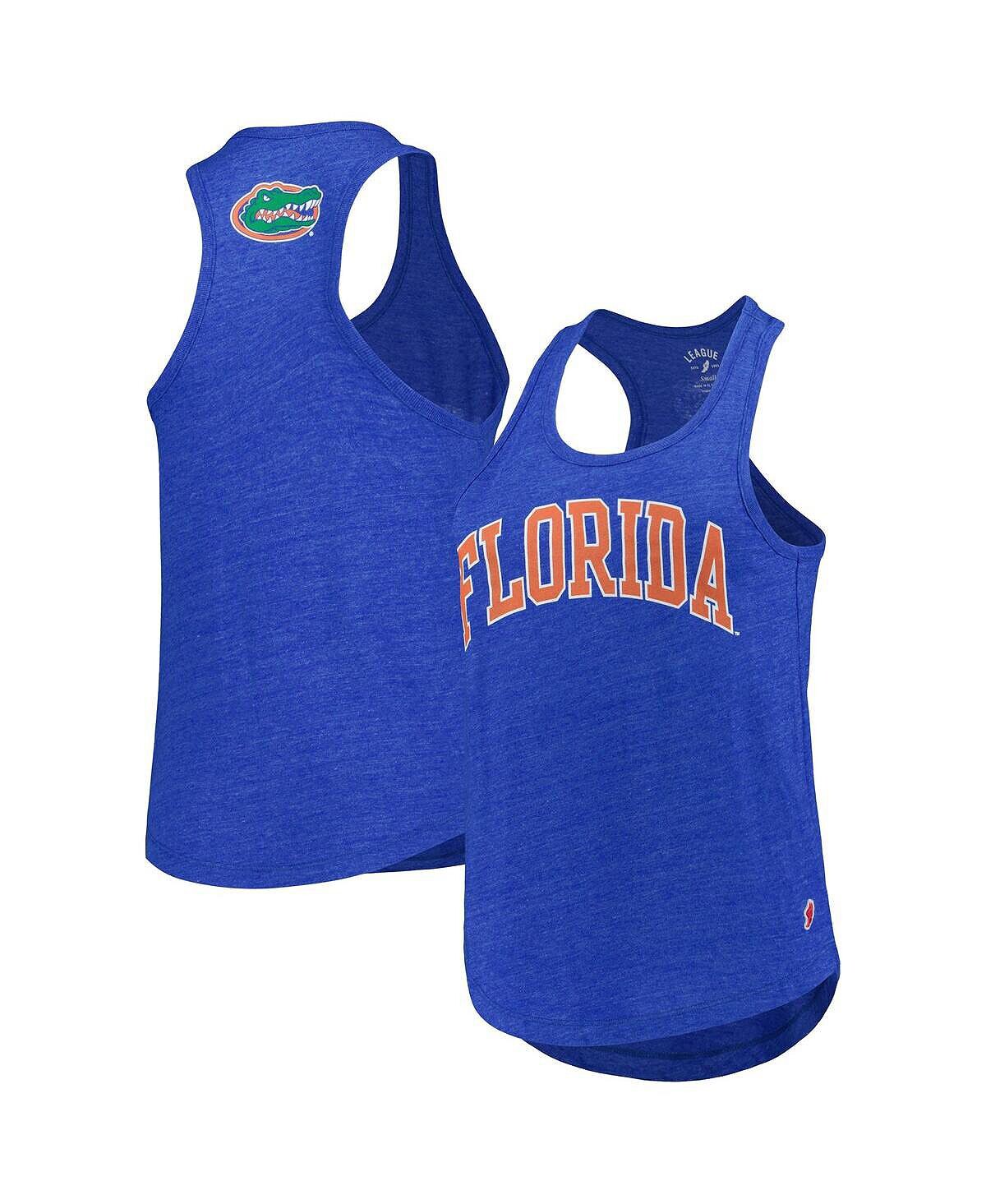 

Женская майка Heather Royal Florida Gators Two-Hit Intramural Tri-Blend с овальным вырезом и гоночной спиной League Collegiate Wear