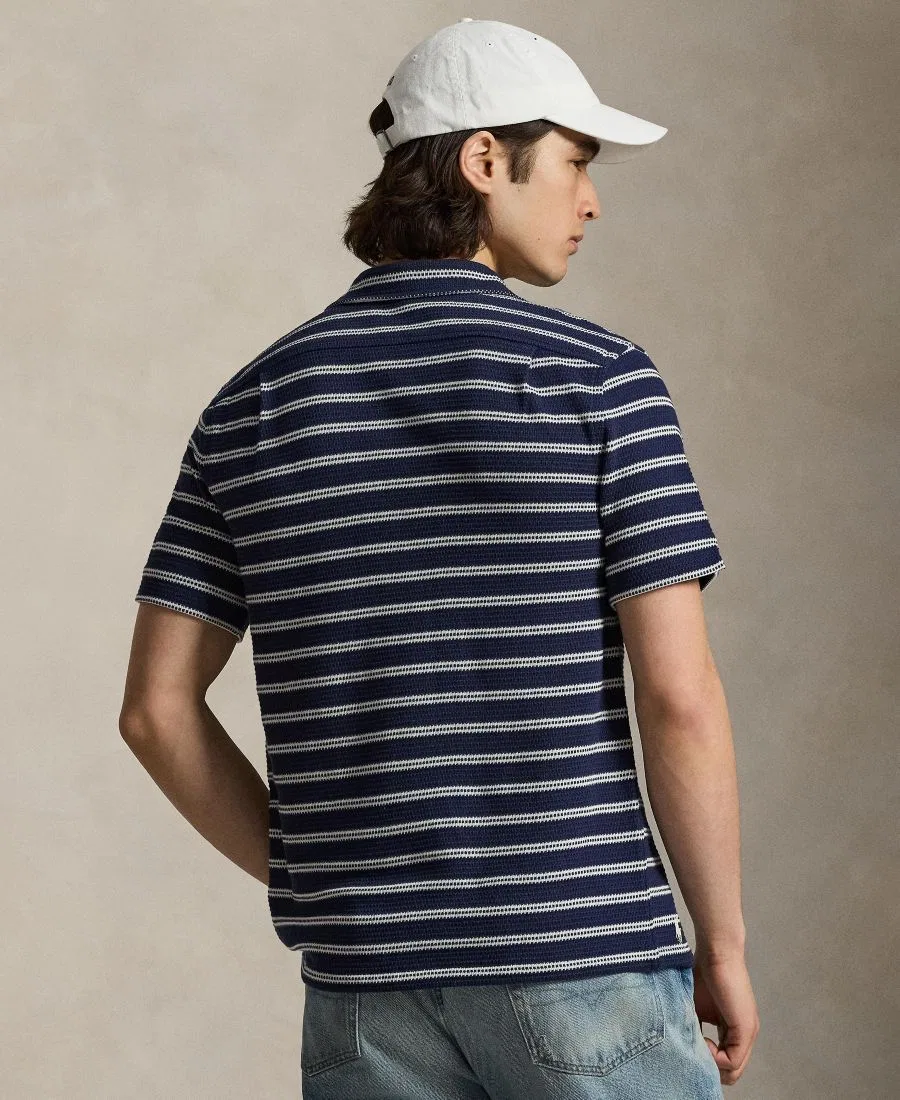 Мужская полосатая рубашка с отложным воротником Polo Ralph Lauren, темно-синий — фото 4