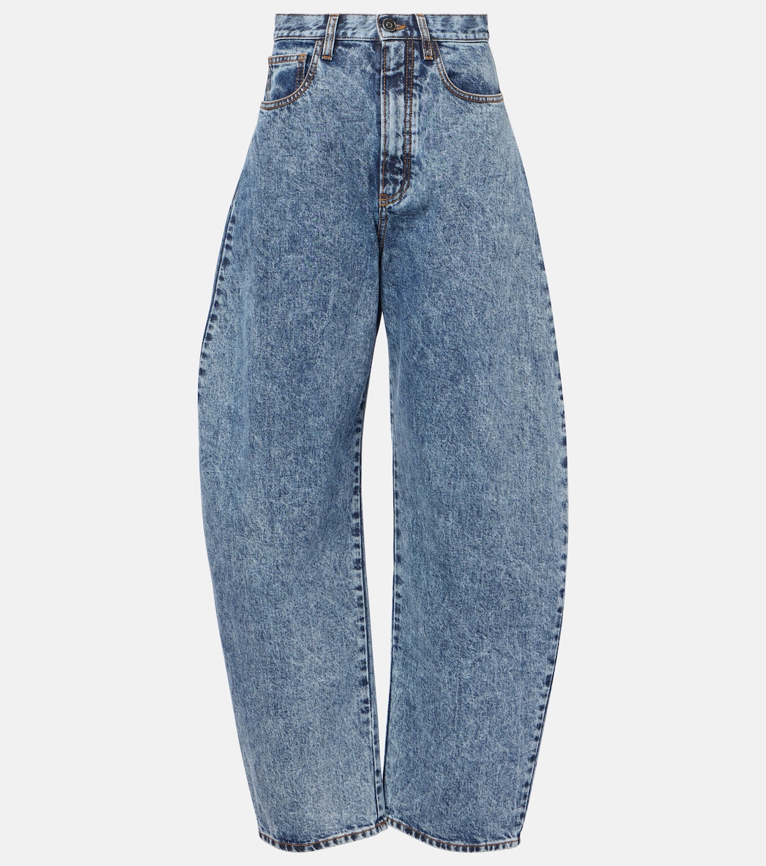 

Джинсы с завышенной талией и расклешенными штанинами Alaïa, Bleu Neige