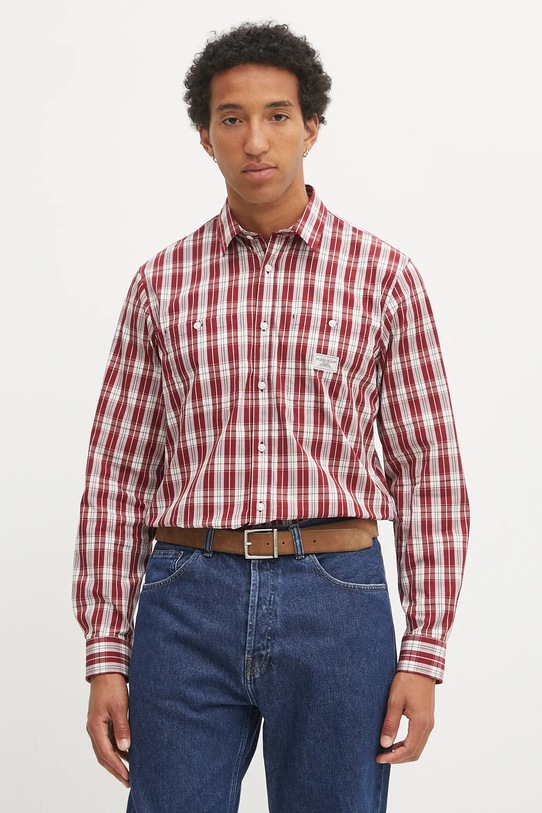 

Хлопковая рубашка Guess Jeans, бордовый