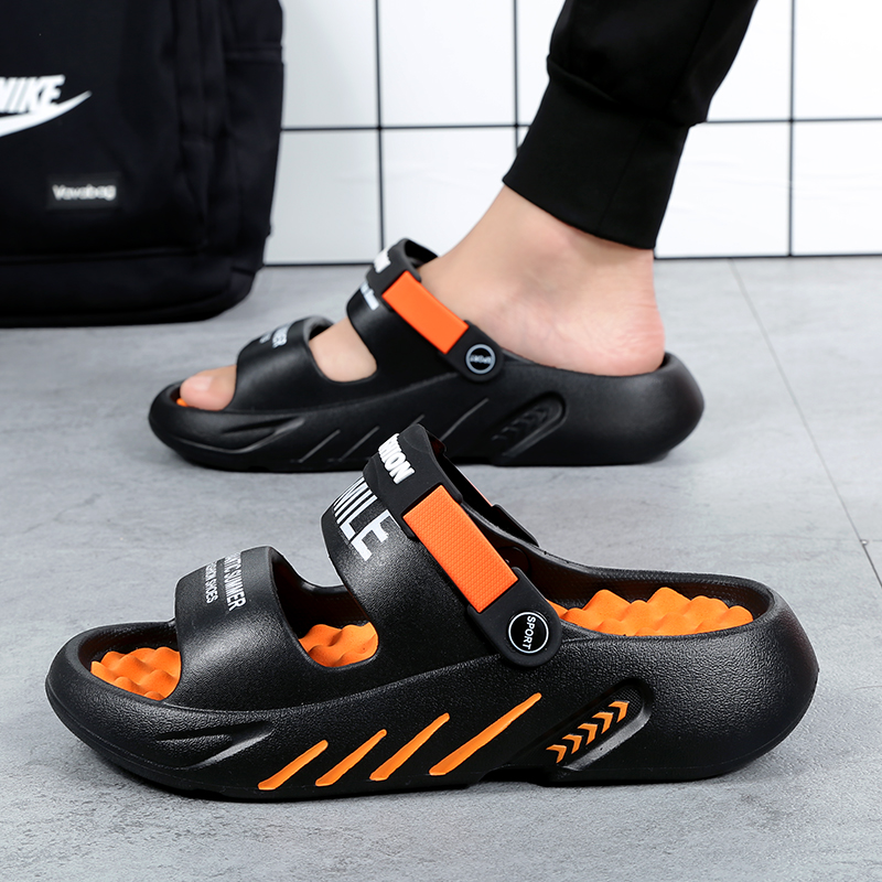 CariteSport Пляжные сандалии мужские черно-оранжевые, цвет Black Orange — фото 4