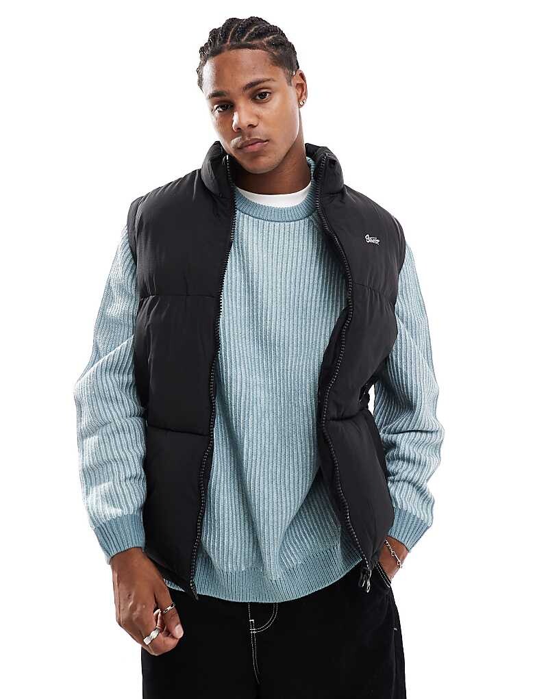 

Черный стеганый жилет Pull&Bear