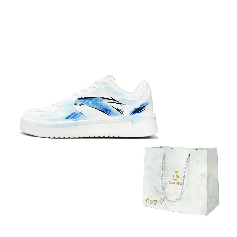 

ANTA Легкие низкие кроссовки для скейтбординга Unisex из износостойкой искусственной кожи Easy Baby's Breath, цвет Blue White