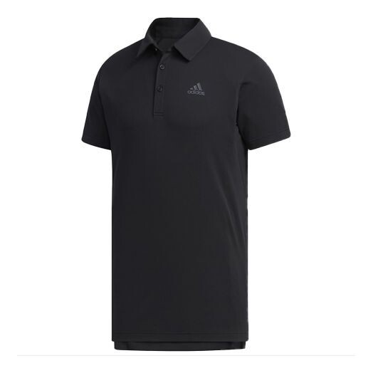 

Футболка повседневные однотонные спортивные с коротким рукавом поло Adidas, черный