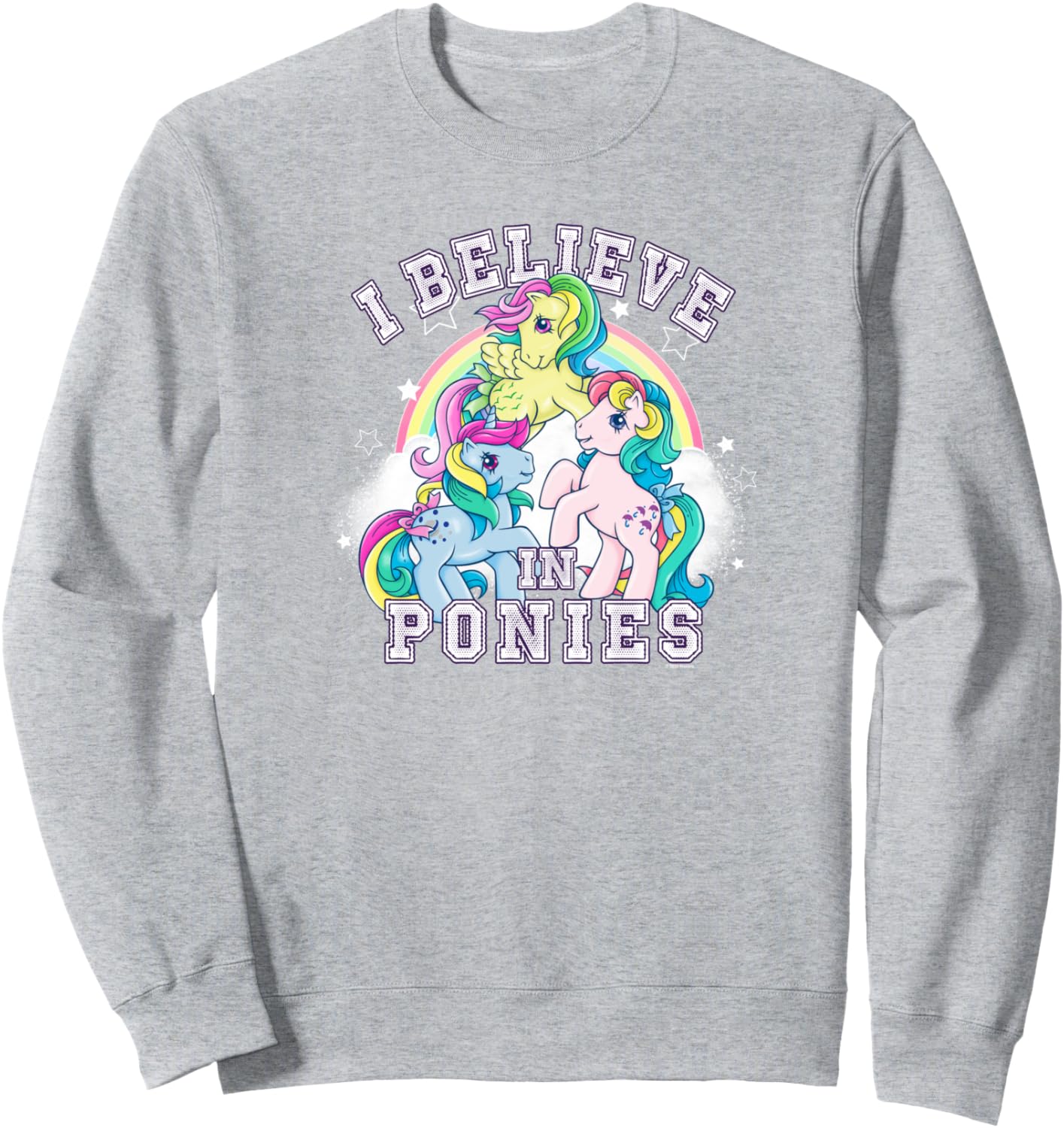 

Классическая университетская толстовка My Little Pony в стиле ретро «Я верю в пони», серый