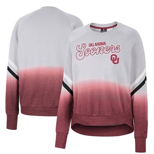 

Свитшот Women's gray oklahoma sooners cue cards dip-dye raglan Colosseum