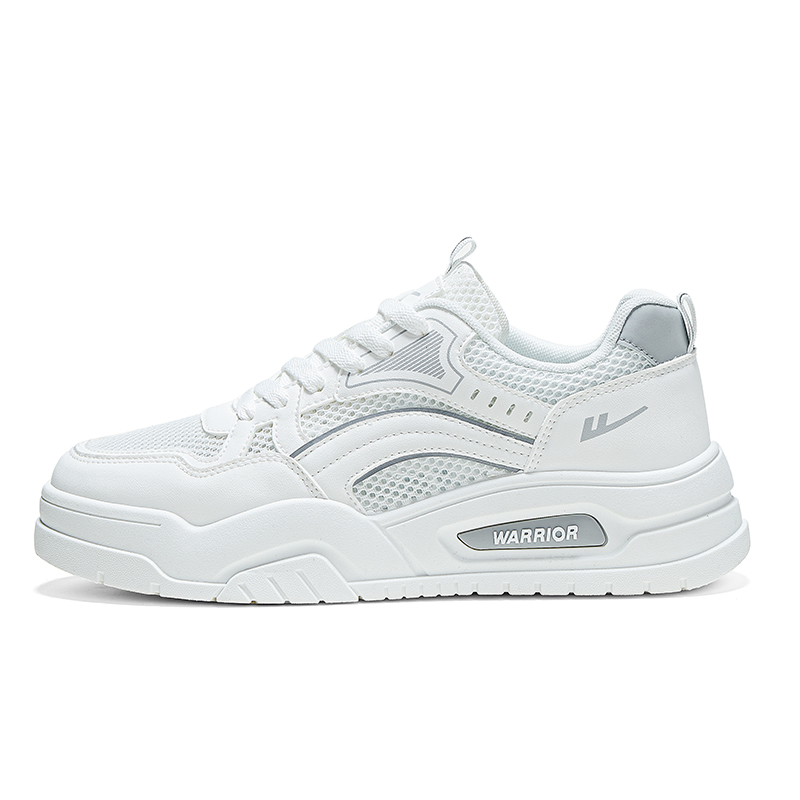 

Легкие дышащие низкие скейтерские кроссовки для мужчин с эффектом увеличения роста WARRIOR, белый серый