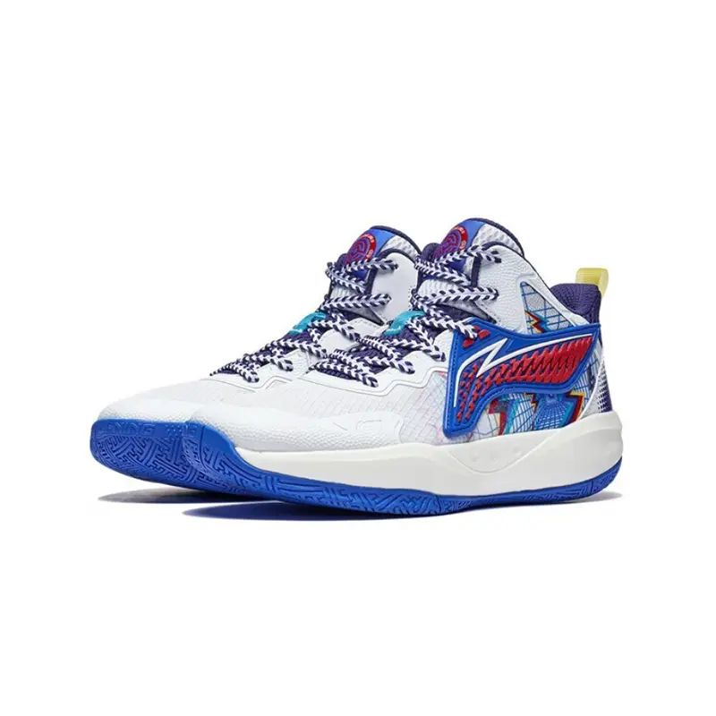 Детские баскетбольные кроссовки GS Low-top Standard White/Crystal Blue Lining Young, белый/синий — фото 3