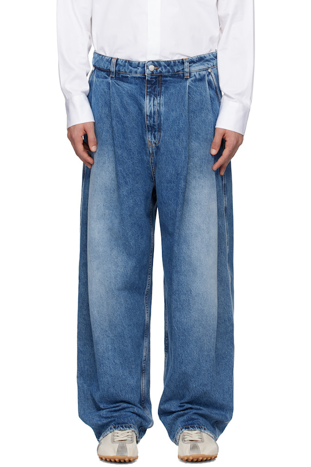 

Складчатые джинсы Hed Mayner, синий