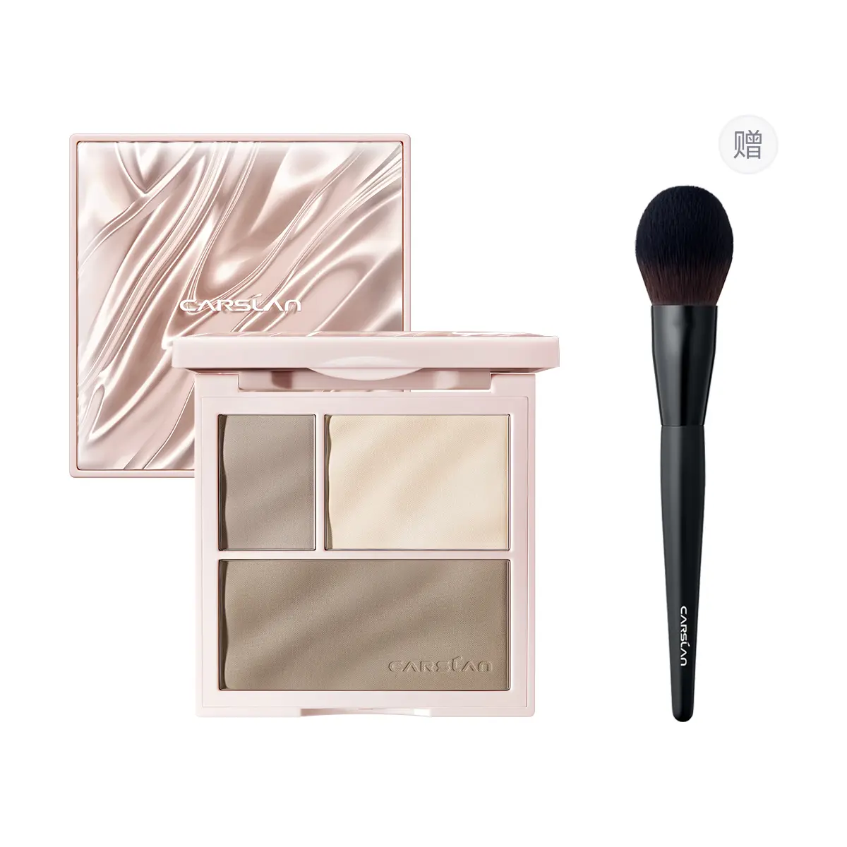 

Тройной хайлайтер для макияжа матовый осветляющий контур лица и тень для носа Carslan