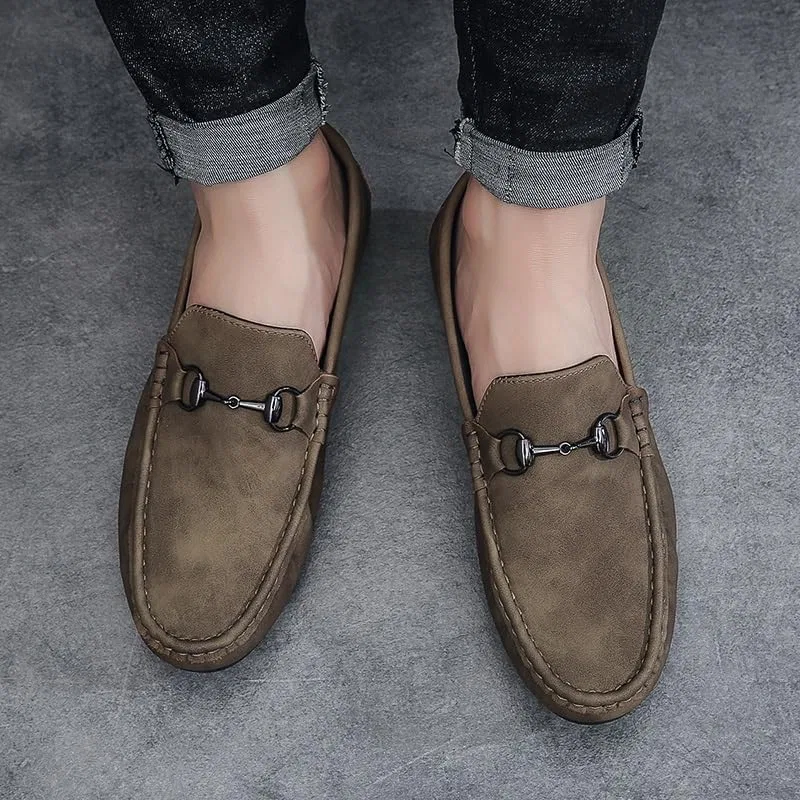 Лоферы мужские из PU кожи, Khaki SayfuR — фото 2