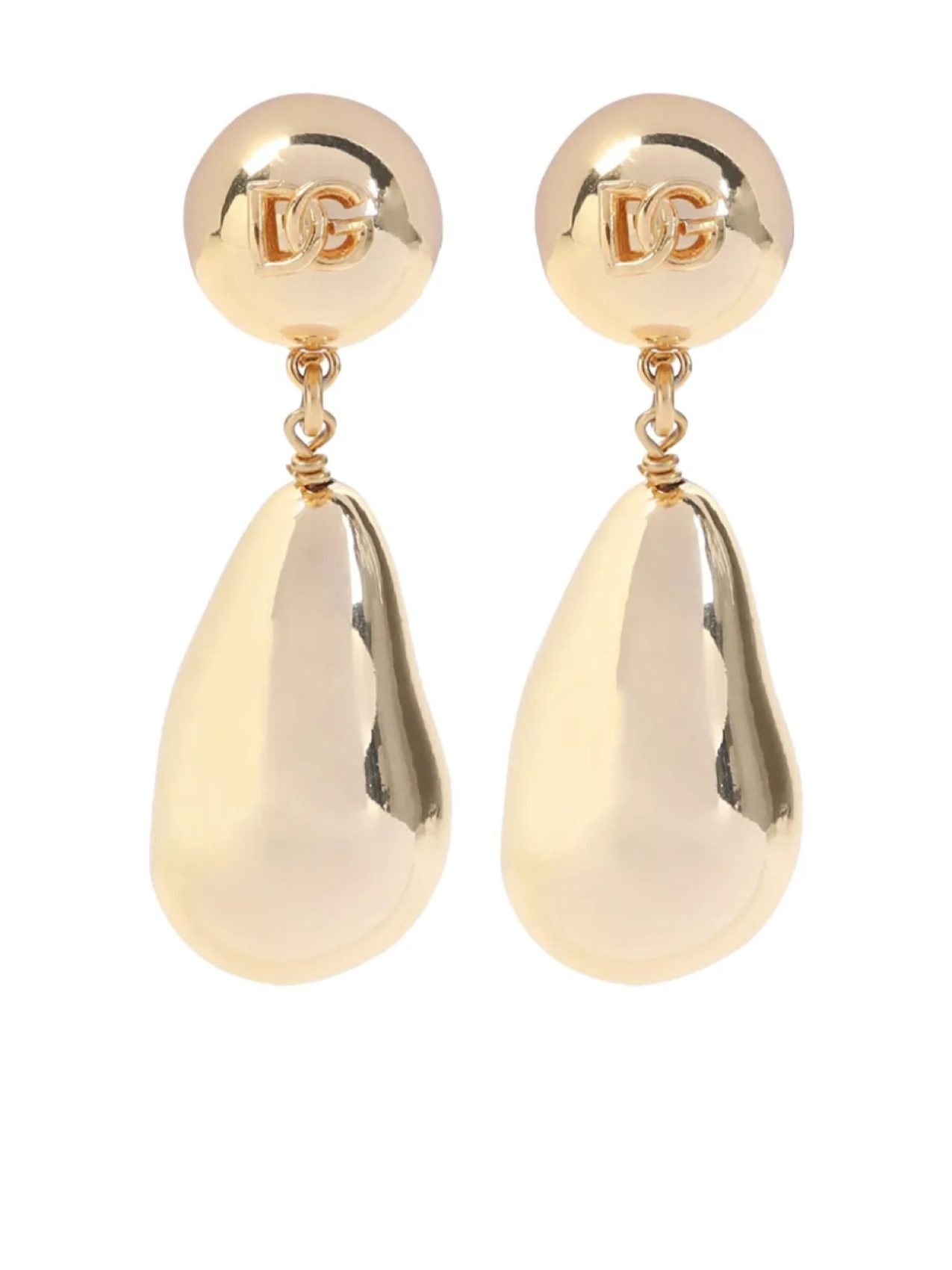 

Серьги-клипсы с тисненым логотипом Dolce & Gabbana, золотой