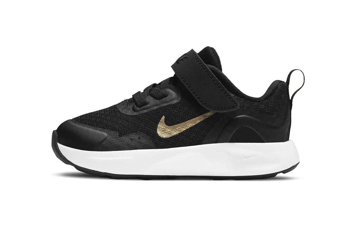 

Nike Wearallday Устойчивые к износу черно-белые низкие детские ботиночки с амортизацией