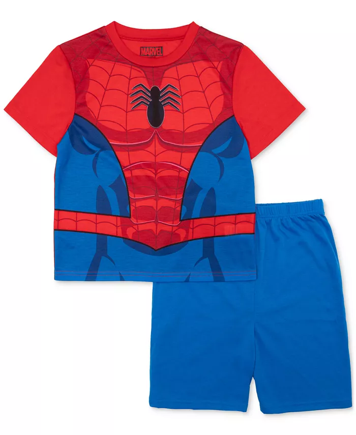 

Пижамный комплект из 2 предметов для мальчиков Little & Big Boys Spider-Man с короткими рукавами и шортами Marvel, мультиколор