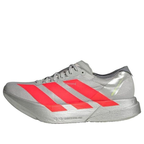 Кроссовки adizero adios pro 4 'silver metallic lucid red' Adidas, серебряный