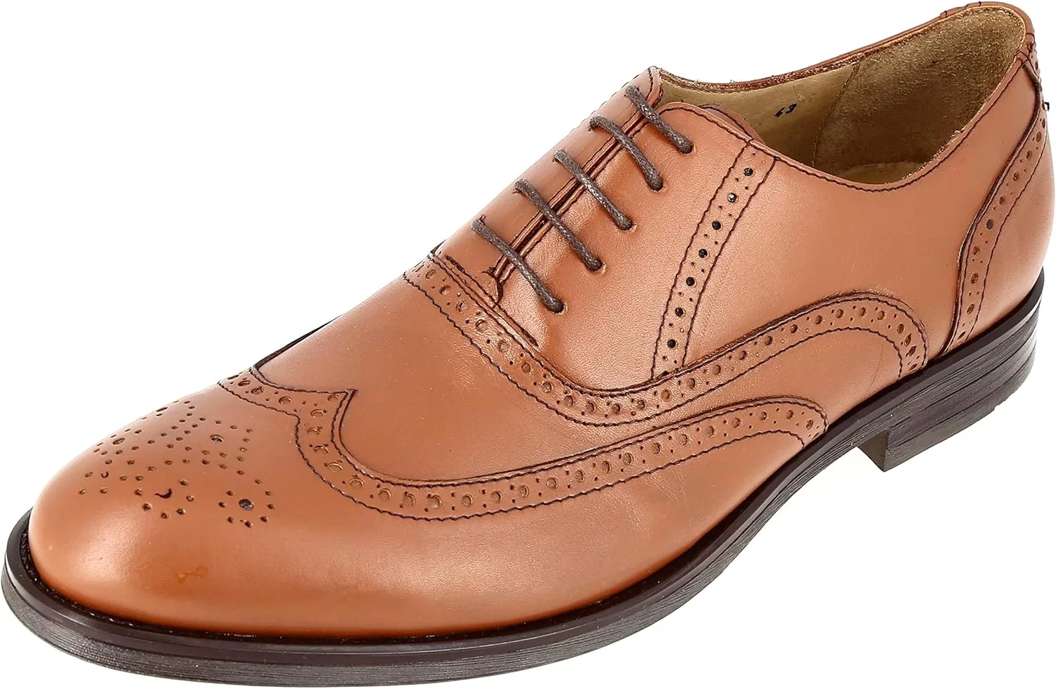 Мужские кожаные туфли Richelieu 3115 коньячного цвета belym, Camel