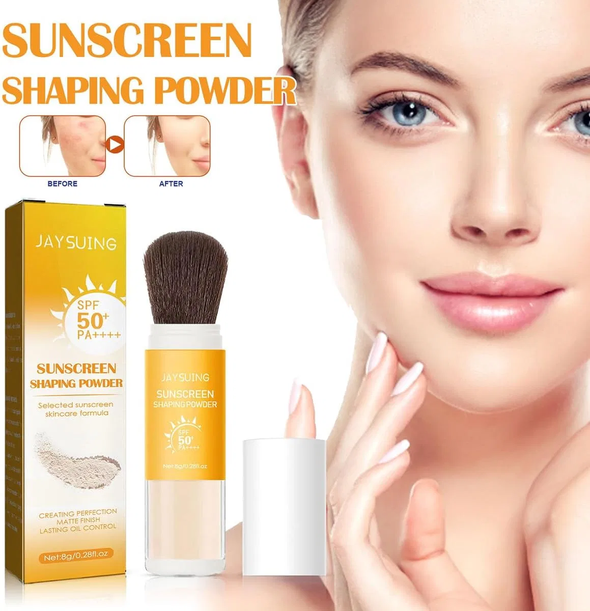 Солнцезащитная пудра SPF 50+ Ergugos, 1 шт., бежевый — фото 2