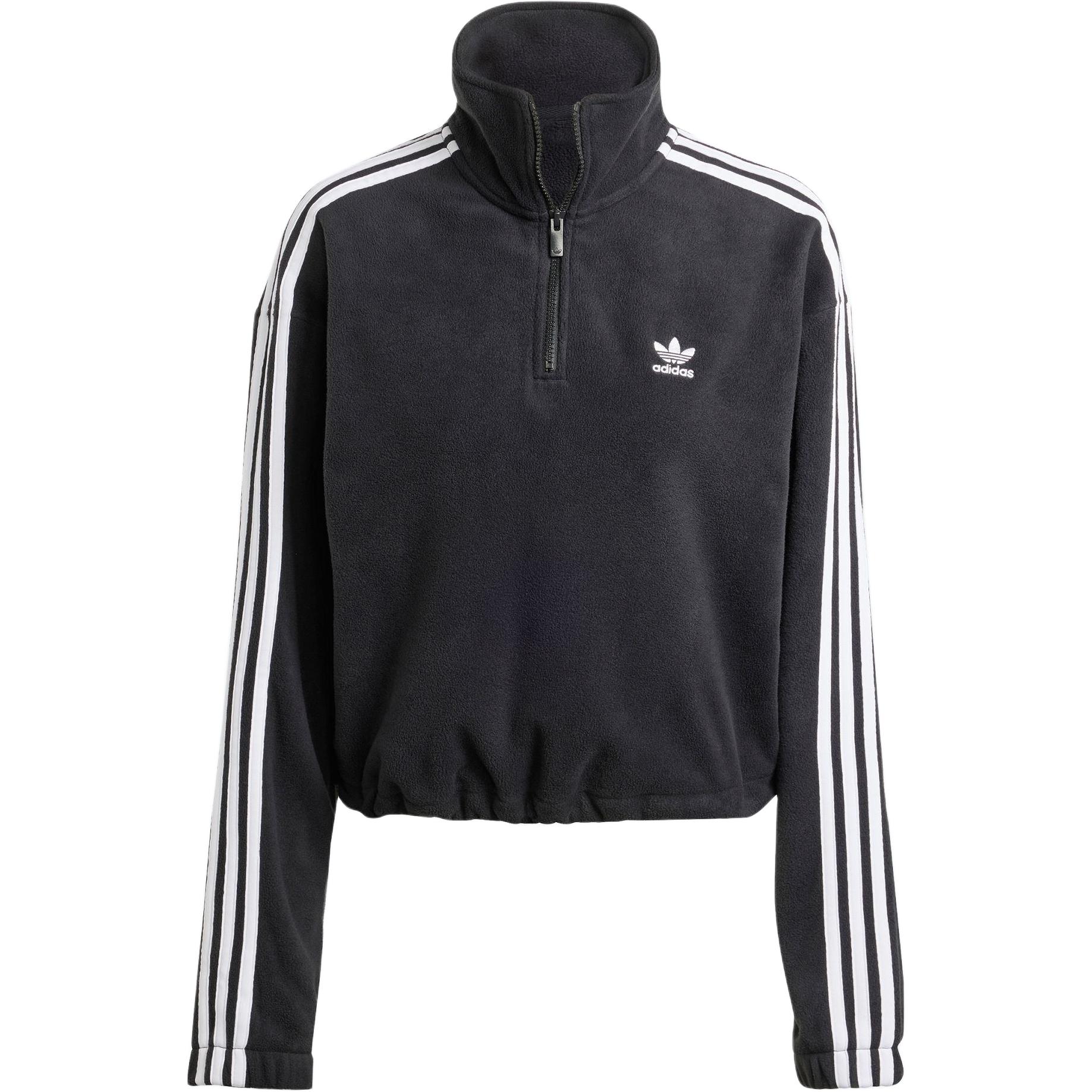 Adidas 3 Stripes Polar Полузип Свитшот Adidas Originals, Черный — фото 2