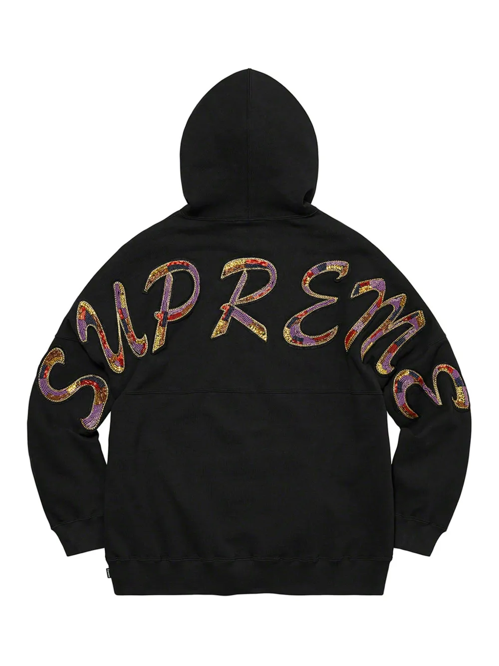 Худи с бисером Supreme, черный — фото 2