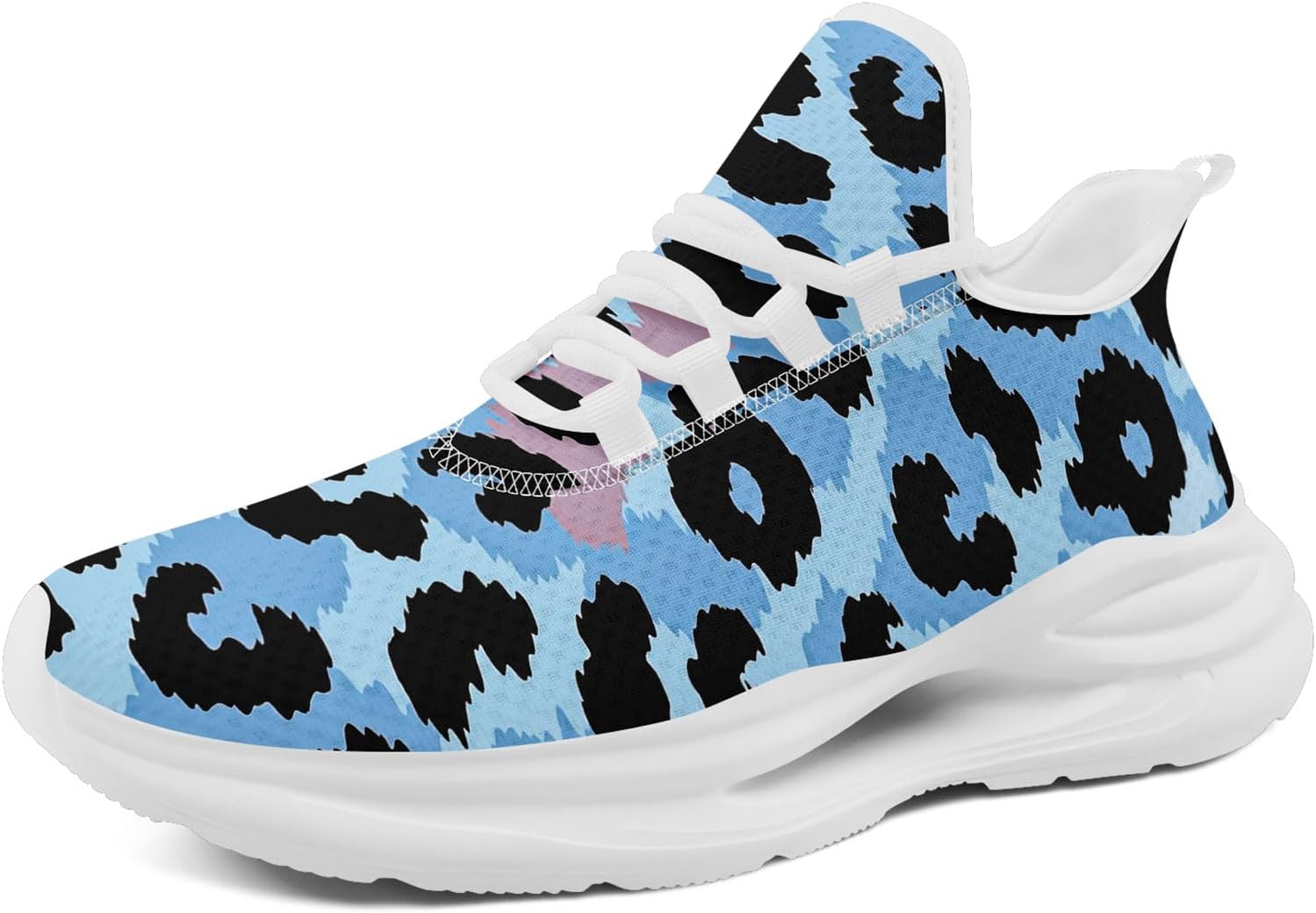 

Женские беговые кроссовки AWSOLE с леопардовым принтом, мужские яркие сетчатые кроссовки, легкие, дышащие, с амортизирующей подошвой и шнуровкой, белый/черный/небесно-голубой/светло-коричневый/светло-голубой