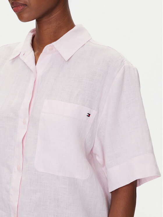 Свободная рубашка WW0WW44720 Tommy Hilfiger, розовый — фото 4