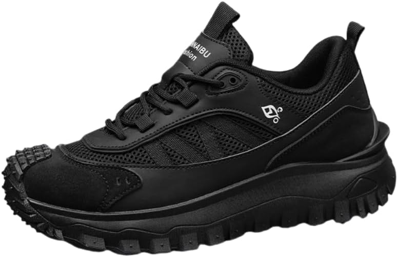 

Мужские легкие дышащие спортивные кроссовки из сетчатого материала- прочный, стильный дизайн для повседневной носки и занятий спортом Hoalox, черный