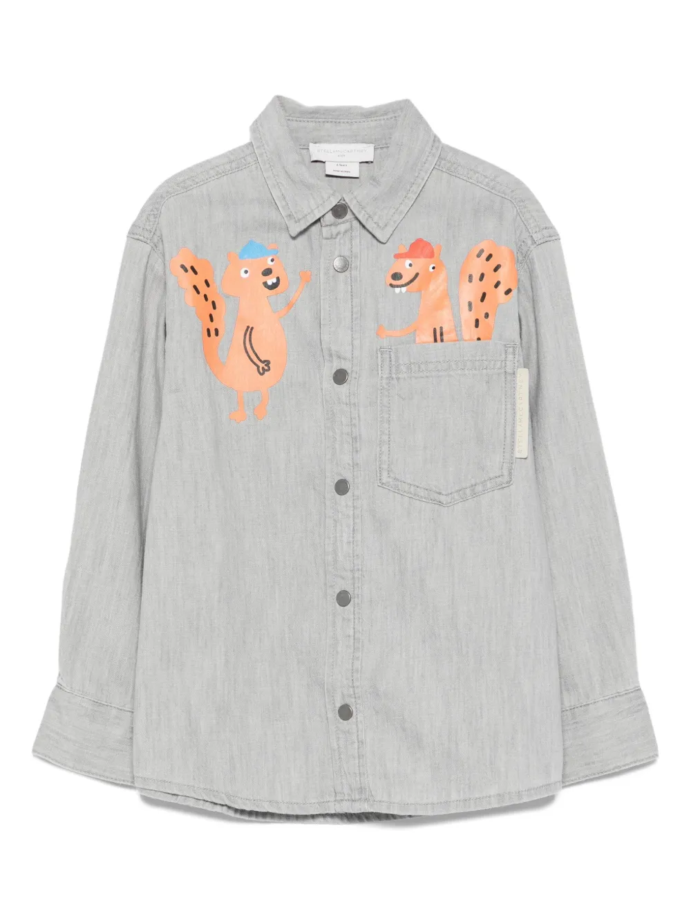 

Рубашка с карманом Stella McCartney Kids, серый