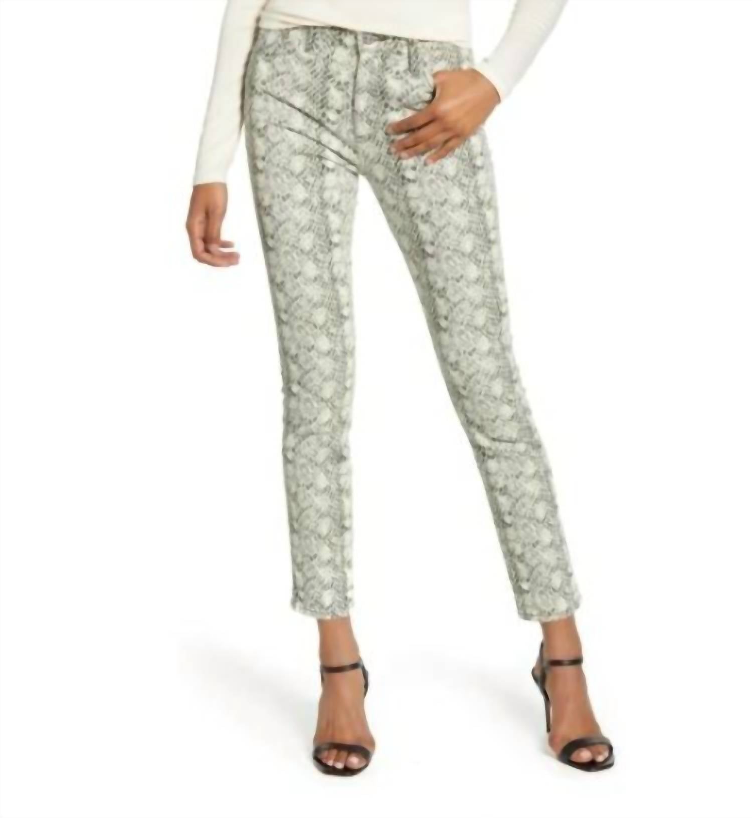 

Джинсы-скинни Mari Snake Print High-Wist Skinny Jeans In White Multi AG Jeans