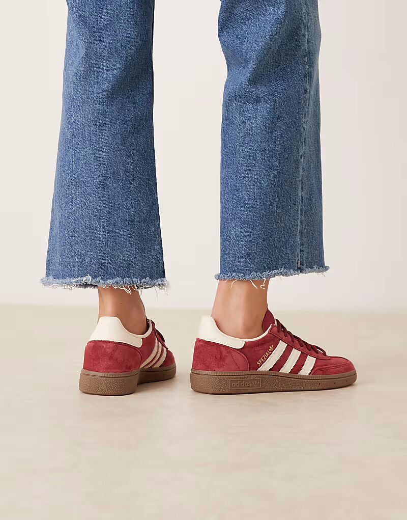 Бордовые и кремовые кроссовки Handball Spezial Adidas Originals — фото 3