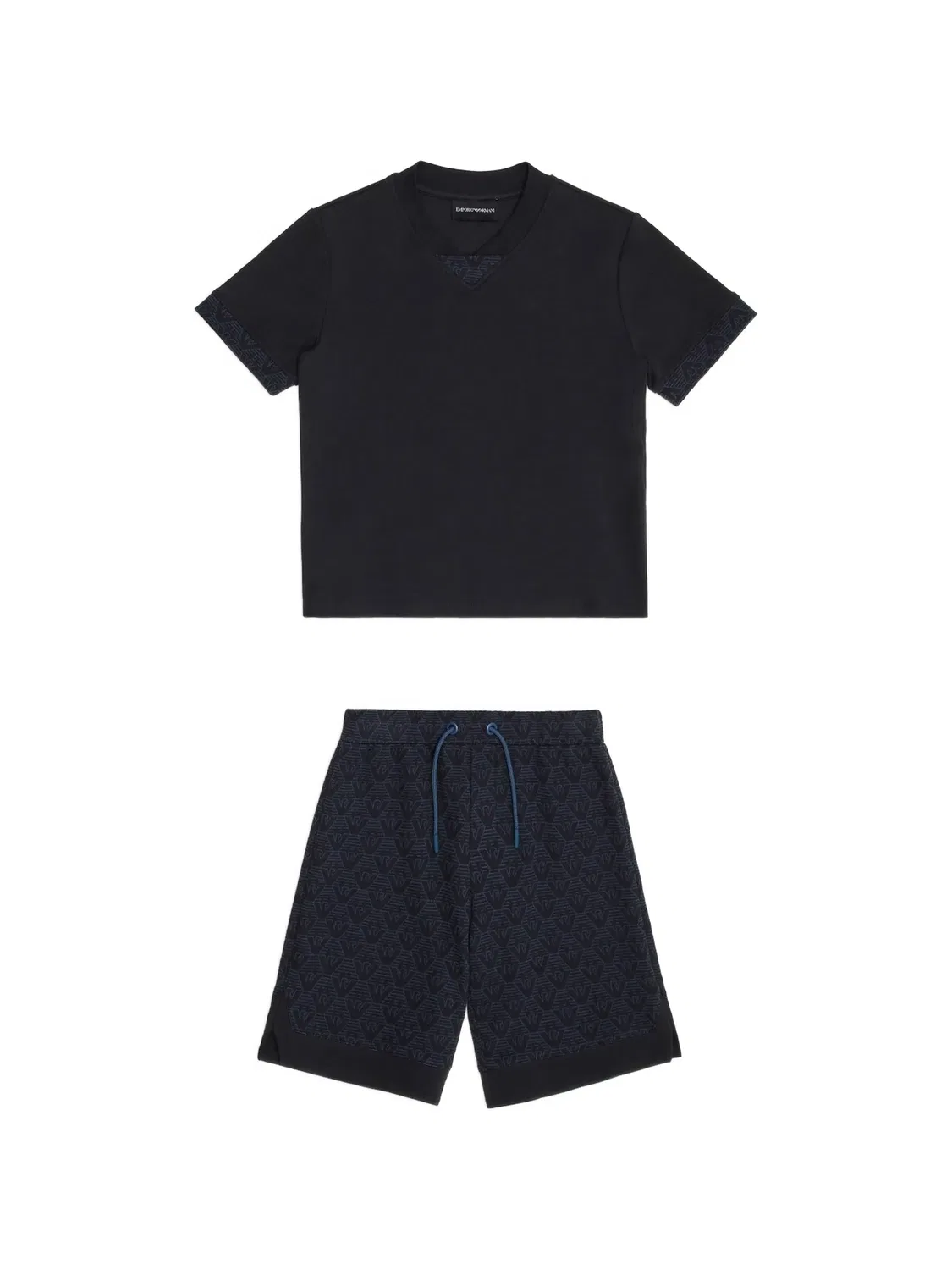 Комплект из топа и шортов с V-образным вырезом Emporio Arмужскi Kids