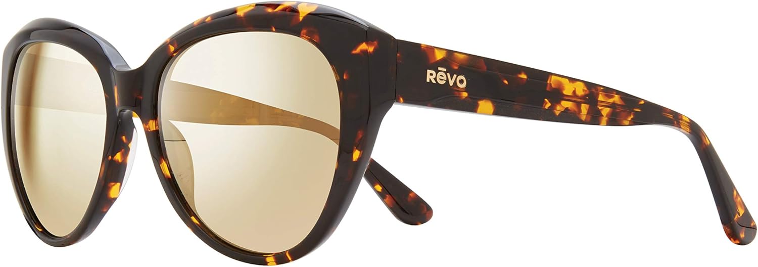 

Солнцезащитные очки Revo Rose: поляризованные линзы с УФ-фильтрами, экологичная женская оправа «кошачий глаз», черепаховая оправа с линзами цвета шампанского, Champagne