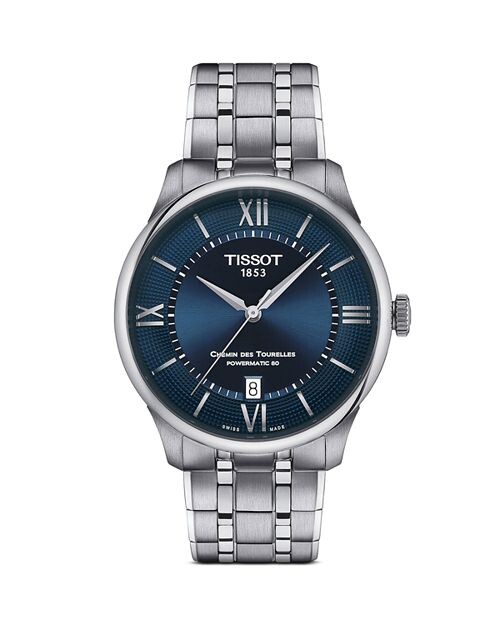 

Часы Chemin des Tourelles Powermatic 80, 39 мм Tissot, цвет Blue