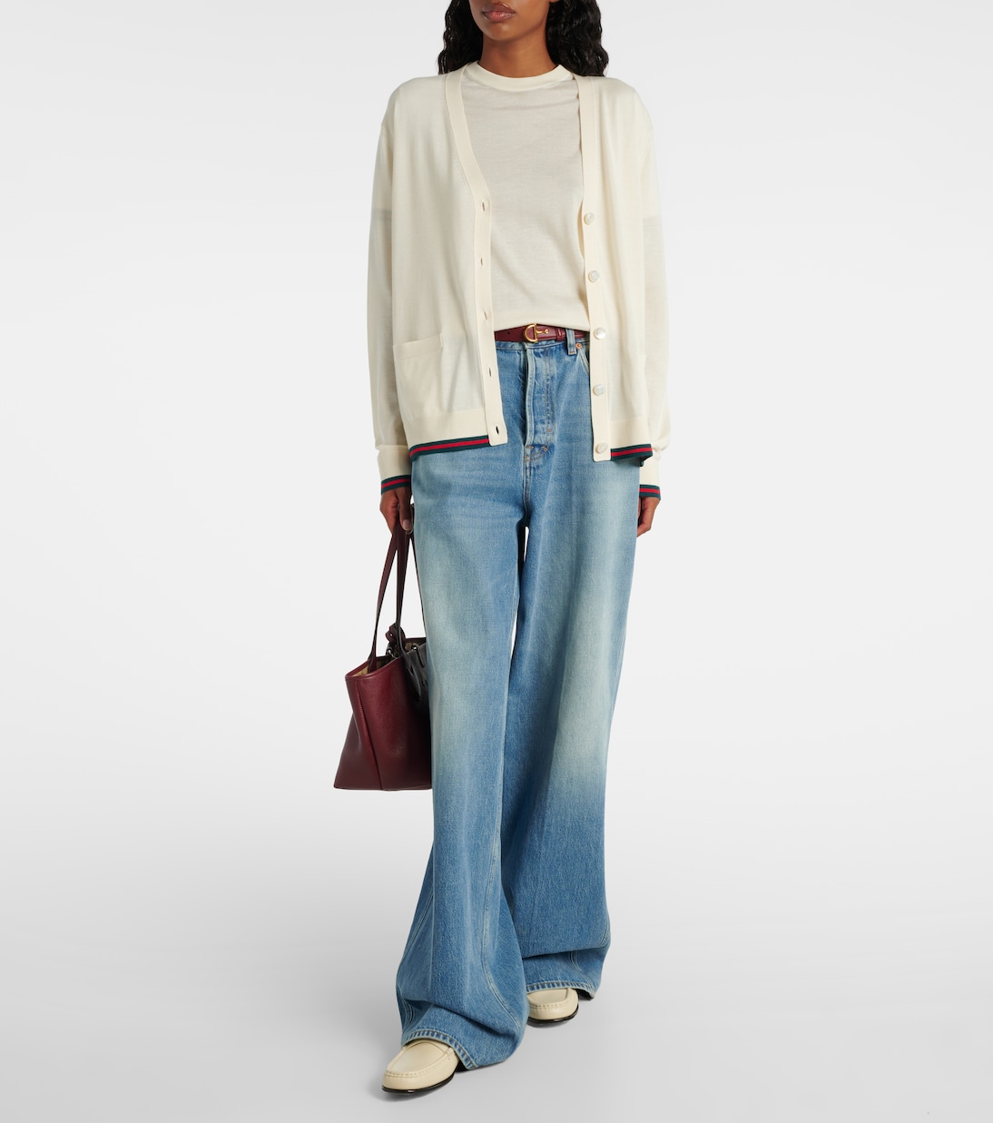 Топ из кашемира и шелка Gucci, White/Mc — фото 2