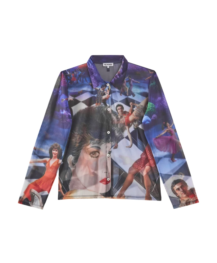 

Блузка-Рубашка с графическим принтом из органзы. Sunnei, мультиколор