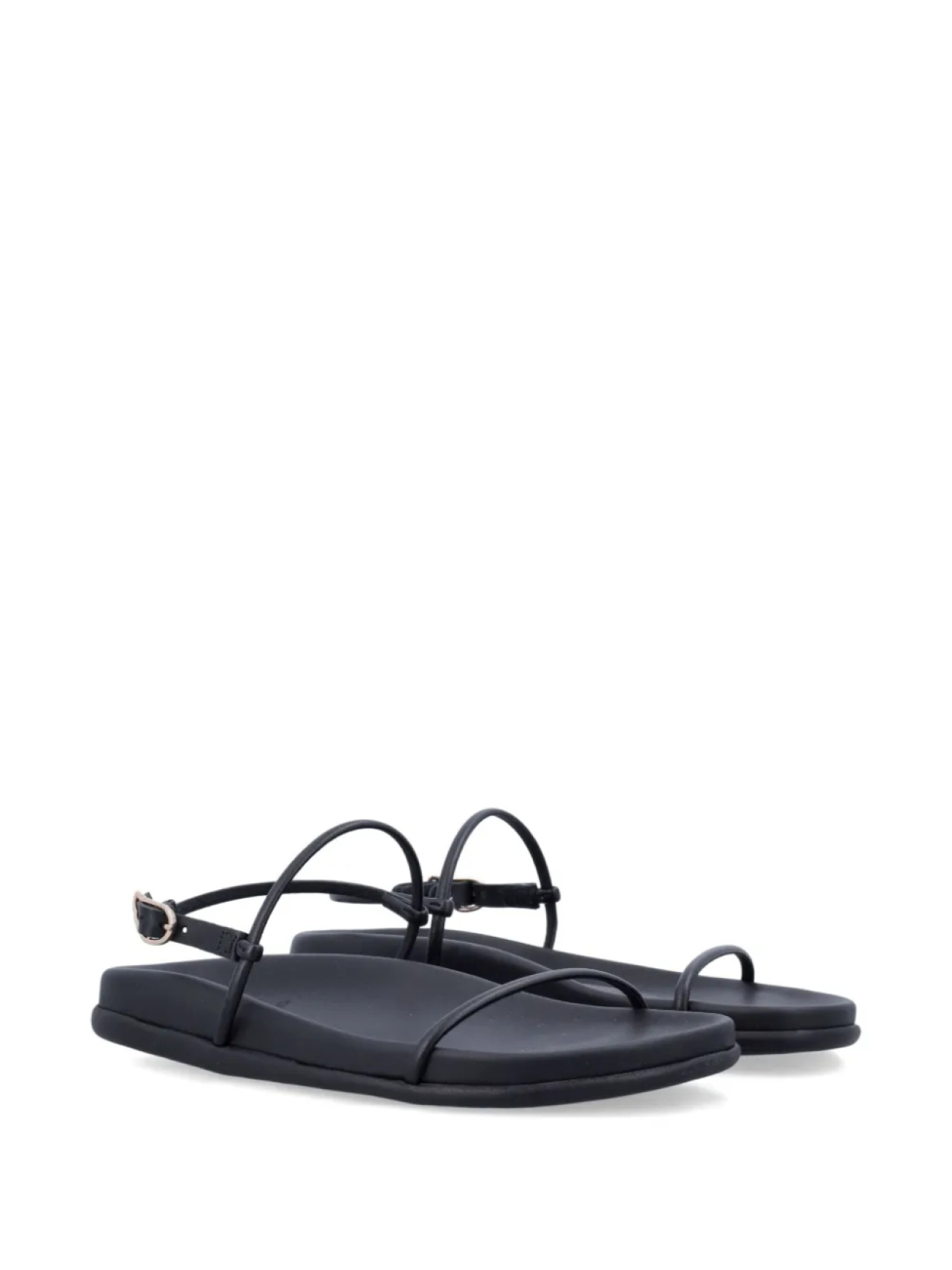 Сандалии на плоской подошве с ремешками Semystra Ancient Greek Sandals, черный — фото 2