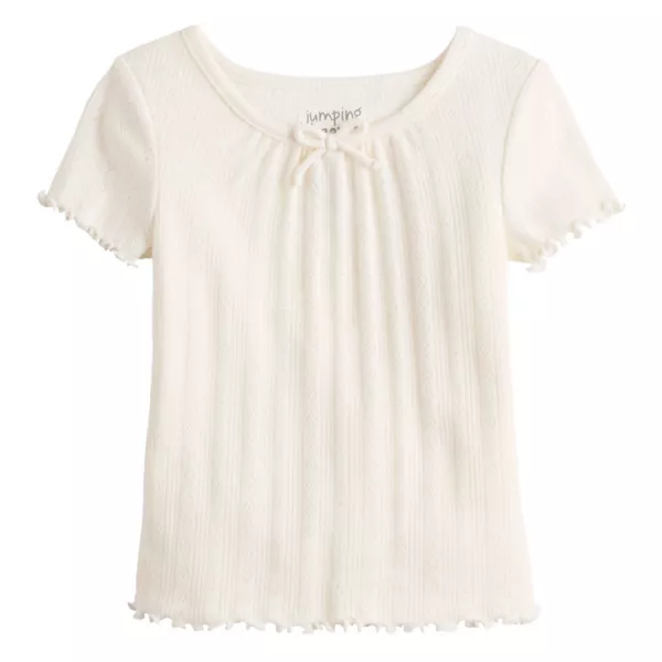 

Футболка с короткими рукавами и завязкой спереди для девочек-малышей Jumping Beans, цвет ivory tusk