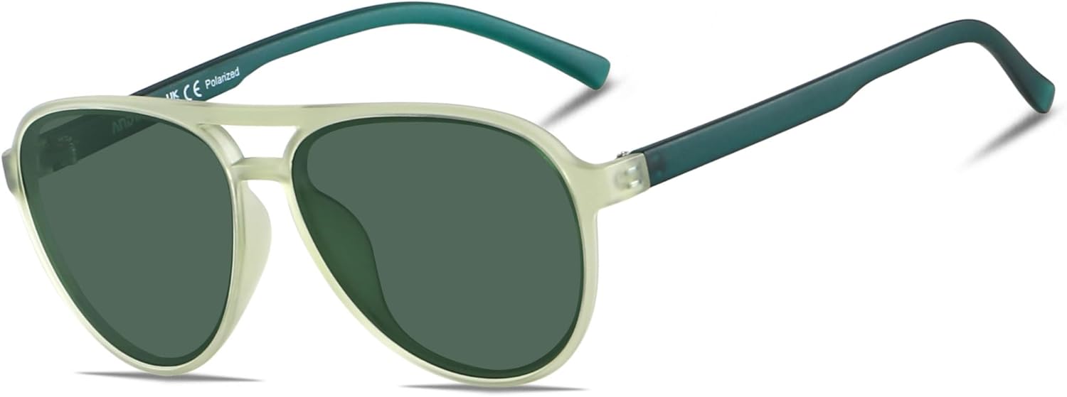 

Солнцезащитные очки-авиаторы ANDWOOD в стиле ретро с поляризацией для женщин и мужчин, классические, винтажные, квадратные, в стиле 70-х, Matte Green | Polarized Green
