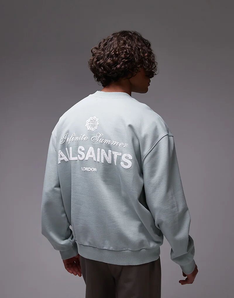 

Толстовка Allsaints Soleil с круглым вырезом в цвете «сланцево-зеленый»