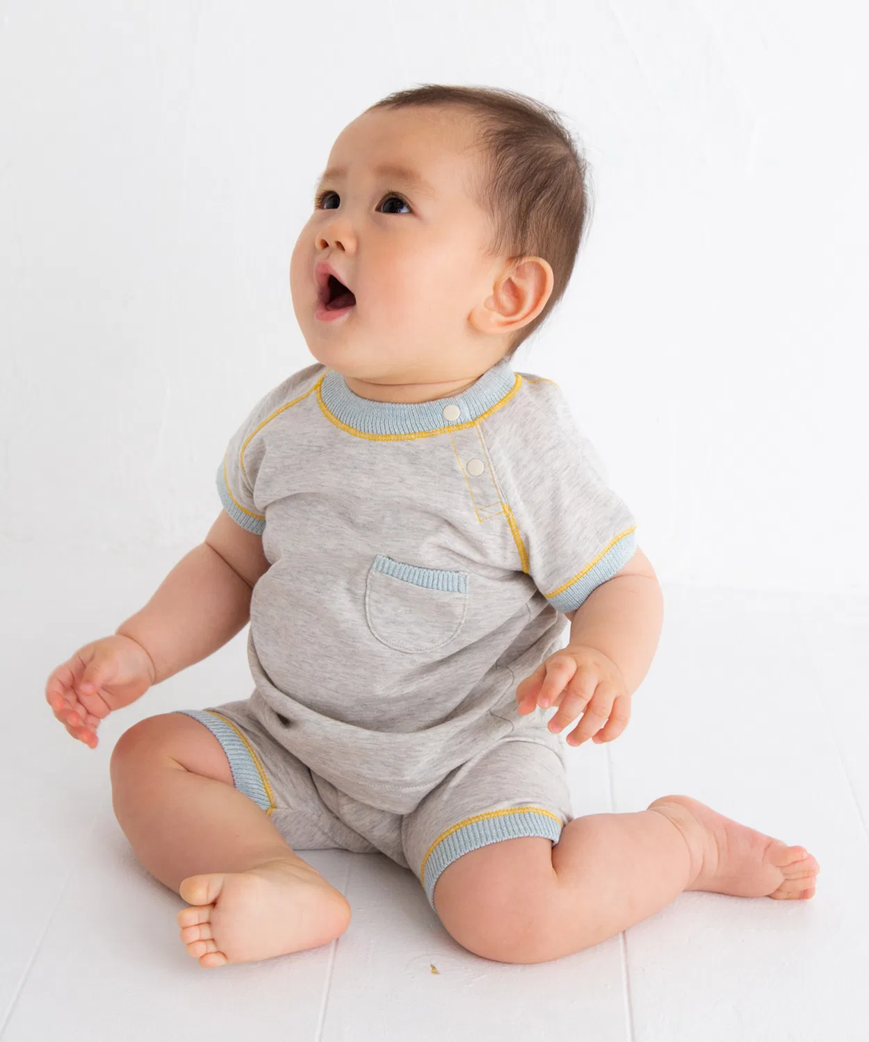 Детский комплект футболка и шорты Pompkinsbaby из органического хлопка, голубой