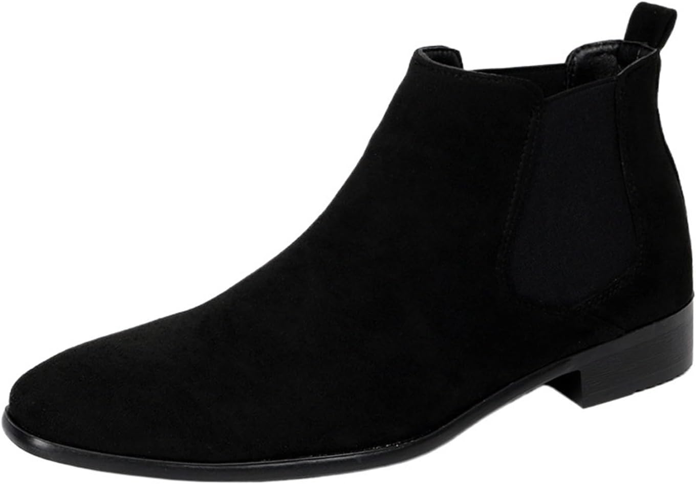 

Классические замшевые ботинки Челси винтажные повседневные ботильоны с острым носком, ковбойские и вечерние ботинки Dmgyck, черный