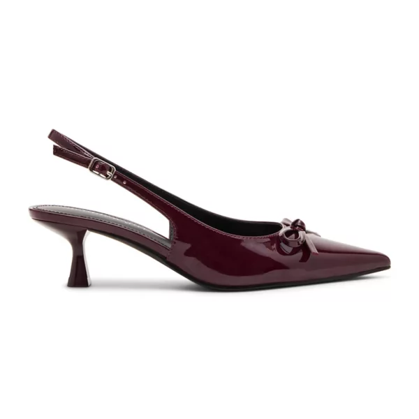 Модные женские туфли на каблуках-рюмочках Madden Girl, цвет black patent — фото 2